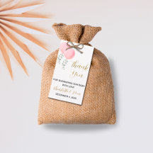Bewerkbare Twin Girls Baby shower Dank u Label