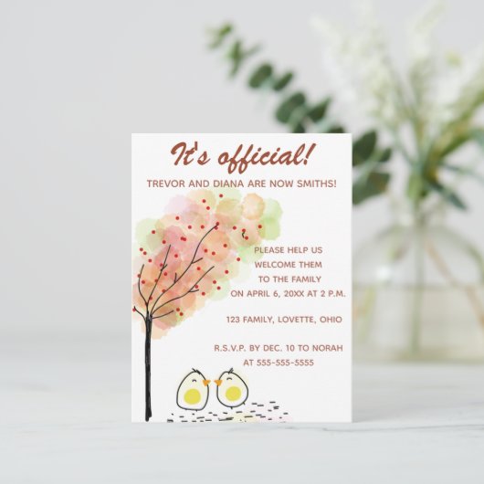 Bewerkbare Two Chicks Adoptie Uitnodiging Kaart (Staand voorkant)