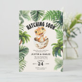 Bewerkbare Uitkomen Binnenkort Dinosaurus Baby sho Kaart (Staand voorkant)