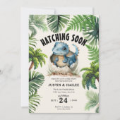 Bewerkbare Uitkomen Binnenkort Dinosaurus Baby sho Kaart (Voorkant)