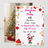 BEWERKBARE Uitnodiging Kerstfeest (Voorkant / Achterkant)