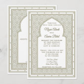 bewerkbare uitnodiging voor Arabische boog (Voorkant / Achterkant)