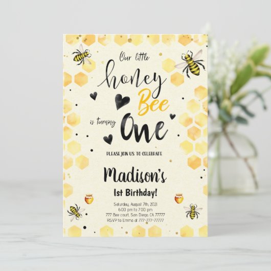 Bewerkbare uitnodiging voor de verjaardag van de b (Staand voorkant)