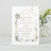 Bewerkbare uitnodiging voor een housewarmingfeest (Staand voorkant)