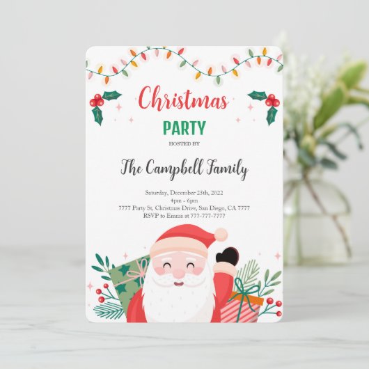 Bewerkbare uitnodiging voor feestdagen (Staand voorkant)