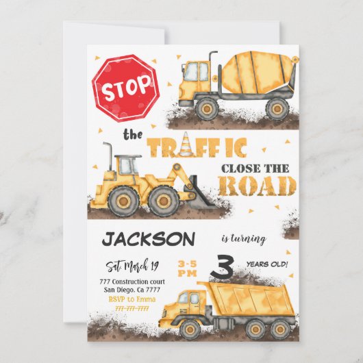 Bewerkbare Uitnodiging voor geboortedatum van de b (Voorkant)