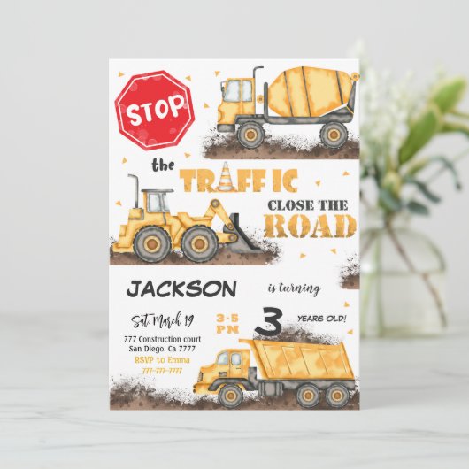 Bewerkbare Uitnodiging voor geboortedatum van de b (Staand voorkant)