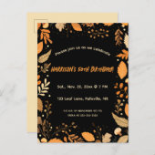 Bewerkbare Uitnodiging voor herfst verjaardag (Voorkant / Achterkant)