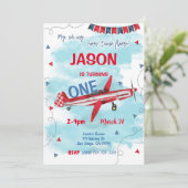 Bewerkbare uitnodiging voor het vliegtuig (Staand voorkant)