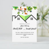 Bewerkbare uitnodiging voor housewarming, House Wa (Staand voorkant)