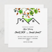 Bewerkbare Uitnodiging Voor Huis Opwarmingsfeest,  (Voorkant / Achterkant)