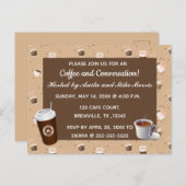 Bewerkbare uitnodiging voor koffie en een gesprek (Voorkant / Achterkant)