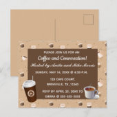 Bewerkbare uitnodiging voor koffie en een gesprek briefkaart (Voorkant / Achterkant)