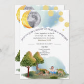 Bewerkbare uitnodiging voor Night of Prayer & Wors (Voorkant / Achterkant)