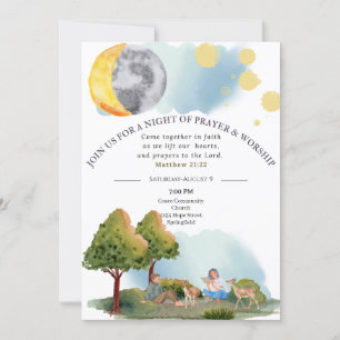 Bewerkbare uitnodiging voor Night of Prayer & Wors