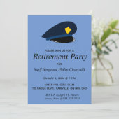 Bewerkbare uitnodiging voor pensionering van polit (Staand voorkant)