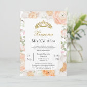 Bewerkbare uitnodiging voor Quinceañera (Staand voorkant)