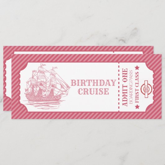 Bewerkbare uitnodiging voor verjaardagscruise-inst (Voorkant / Achterkant)
