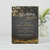Bewerkbare uitnodiging voor verjaardagsdiner (Staand voorkant)