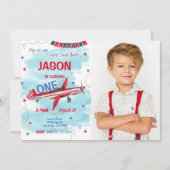 Bewerkbare uitnodiging voor vliegtuigfoto's (Voorkant)