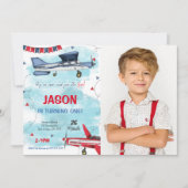 Bewerkbare uitnodiging voor vliegtuigfoto's (Voorkant)