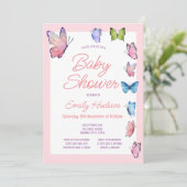 Bewerkbare uitnodiging voor vlinders (Staand voorkant)