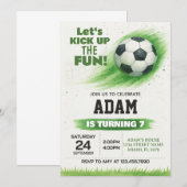 Bewerkbare uitnodiging voor voetbalfeest (Voorkant / Achterkant)