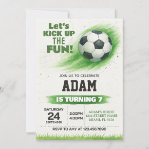 Bewerkbare uitnodiging voor voetbalfeest