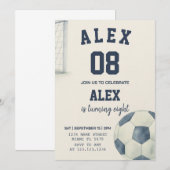 Bewerkbare uitnodiging voor voetbalverjaardag (Voorkant / Achterkant)