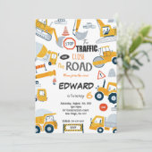 Bewerkbare Uitnodiging voor Wegafsluiting Bouwwerk (Staand voorkant)