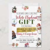 BEWERKBARE Uitnodiging voor Witte-Olifant cadeauui (Voorkant)