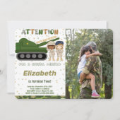 Bewerkbare uitnodigingen met legerfoto (Voorkant)