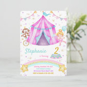 Bewerkbare uitnodigingen voor carnaval verjaardag (Staand voorkant)