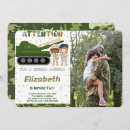 Bewerkbare uitnodigingen voor legerfoto's