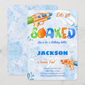 Bewerkbare uitnodigingen voor waterpistool (Voorkant / Achterkant)