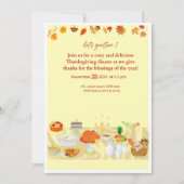 bewerkbare uitnodigingskaart voor thanksgiving din kaart (Voorkant)