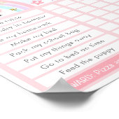 Bewerkbare Unicorn Rainbow Reward Chore Poster (Hoek)