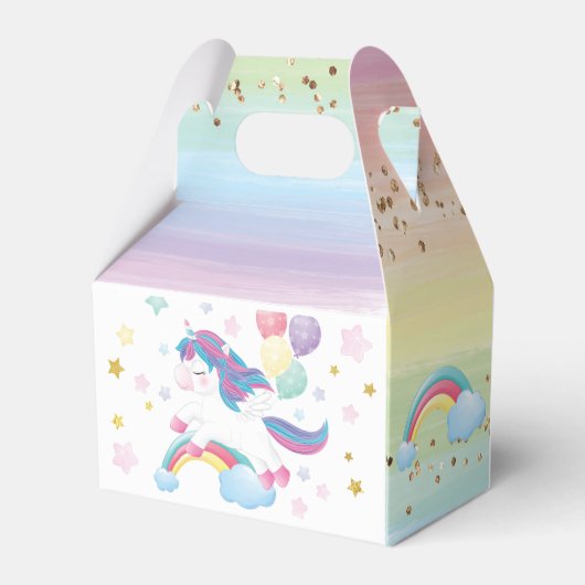 Bewerkbare Unicorn verjaardagsfeestje gepersonalis Bedankdoosjes (Achterkant)