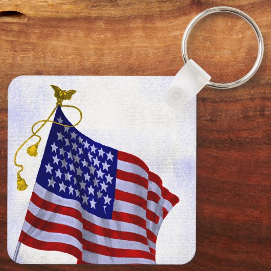 Bewerkbare  US Flag Mail Sleutelhanger (Achterkant)