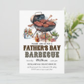 Bewerkbare Vaderdag BBQ-uitnodiging Kaart (Staand voorkant)