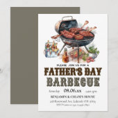 Bewerkbare Vaderdag BBQ-uitnodiging Kaart (Voorkant / Achterkant)