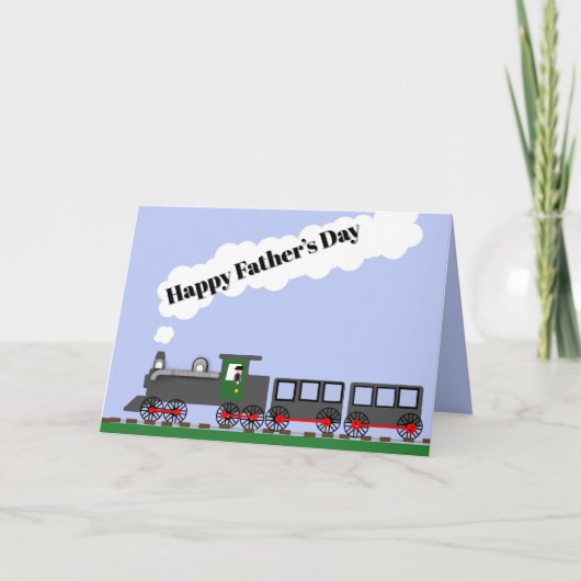 Bewerkbare Vaderdag met Trein Kaart (Voorkant)