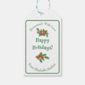 Bewerkbare Vakantie Bakcadeau Groen Vrolijk Kerstf Cadeaulabel (Voorkant)