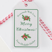 Bewerkbare Vakantie Bakcadeau Groen Vrolijk Kerstf Cadeaulabel