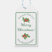 Bewerkbare Vakantie Bakcadeau Groen Vrolijk Kerstf Cadeaulabel (Voorkant)