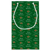 Bewerkbare Vakantie Bakcadeau Groen Vrolijk Kerstf Klein Cadeauzakje (Achterkant)