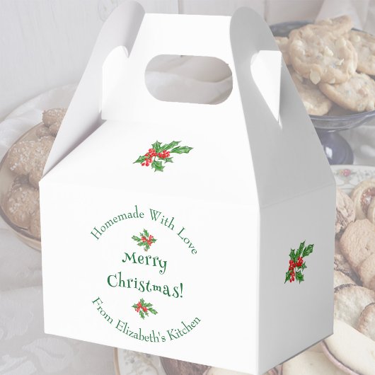 Bewerkbare Vakantie Bakcadeau Wit Vrolijk Kerstfee Bedankdoosjes