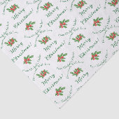 Bewerkbare Vakantie Bakcadeau Wit Vrolijk Kerstfee Tissuepapier (Detail)