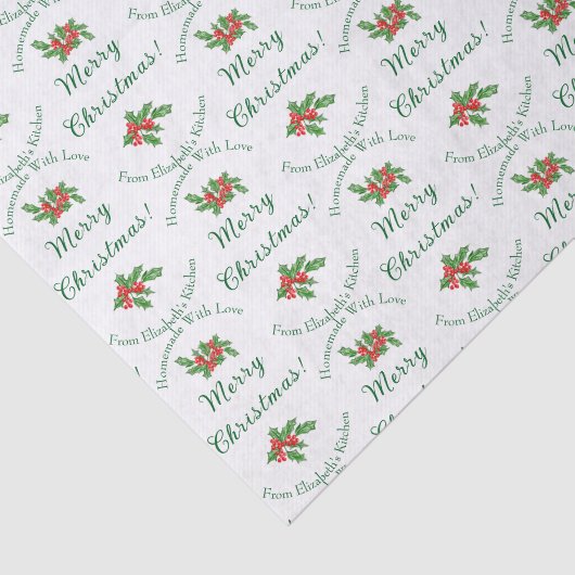 Bewerkbare Vakantie Bakcadeau Wit Vrolijk Kerstfee Tissuepapier (Detail)