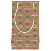 Bewerkbare Vakantie Bakken Gift Bruin Vrolijk Kers Klein Cadeauzakje (Voorkant)